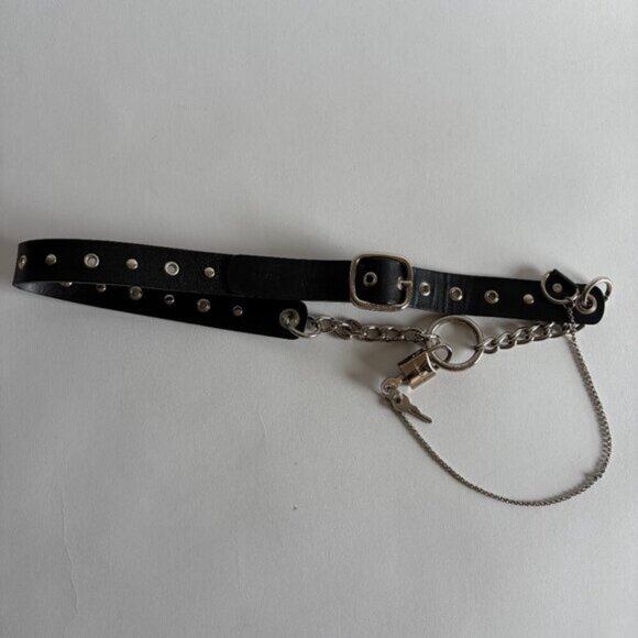 DOLCE & GABBANA VINTAGE 2003 EYELET LEATHER BELT main image 4